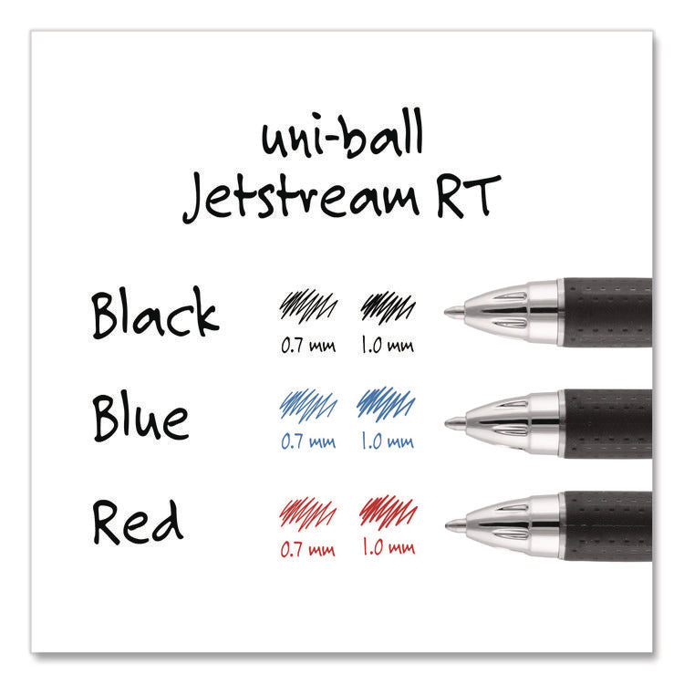 Jetstream Hybrid Gel Pen, Retractable, Fine 0.7 mm, Black Ink, Blue/Silver Barrel