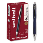 Jetstream Hybrid Gel Pen, Retractable, Fine 0.7 mm, Black Ink, Blue/Silver Barrel
