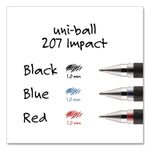 207 Impact Gel Pen, Stick, Bold 1 Mm, Black Ink, Silver/black Barrel