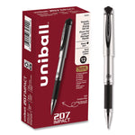 207 Impact Gel Pen, Stick, Bold 1 Mm, Black Ink, Silver/black Barrel