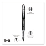 VISION ELITE Hybrid Gel Pen, Stick, Extra-Fine 0.5 mm, Black Ink, Black/Clear Barrel