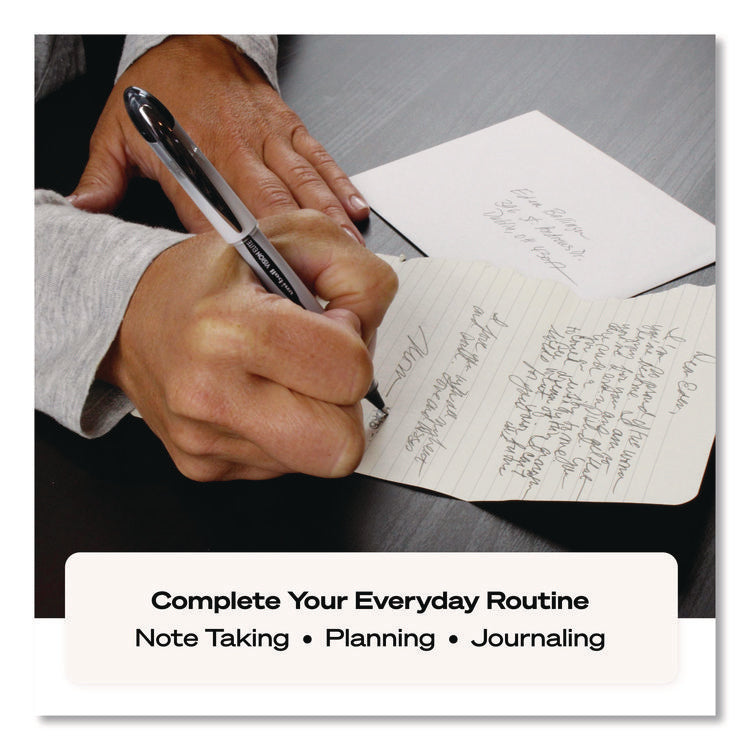 VISION ELITE Hybrid Gel Pen, Stick, Extra-Fine 0.5 mm, Black Ink, Black/Clear Barrel