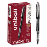 VISION ELITE Hybrid Gel Pen, Stick, Extra-Fine 0.5 mm, Black Ink, Black/Clear Barrel