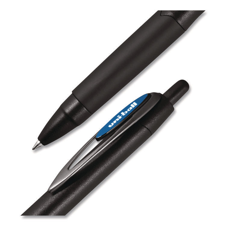 207 Plus+ Gel Pen, Retractable, Medium 0.7 mm, Blue Ink, Black Barrel, 4/Pack