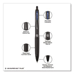 207 Plus+ Gel Pen, Retractable, Medium 0.7 mm, Blue Ink, Black Barrel, 4/Pack