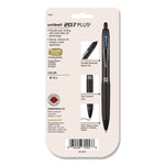 207 Plus+ Gel Pen, Retractable, Medium 0.7 mm, Blue Ink, Black Barrel, 4/Pack