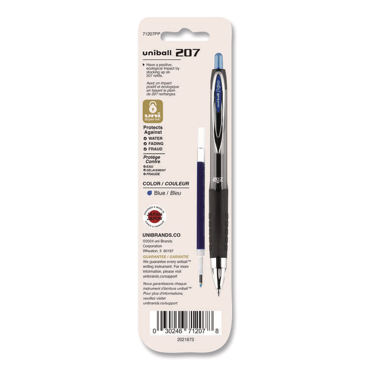 Refill For Signo Gel 207 Pens, Medium Conical Tip, Blue Ink, 2/pack