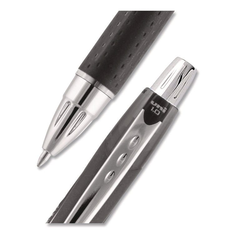 Jetstream Hybrid Gel Pen, Retractable, Bold 1 mm, Black Ink, Black/Silver Barrel