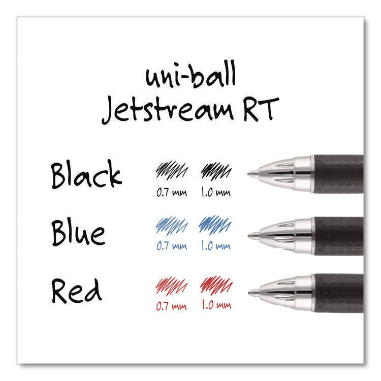 Jetstream Hybrid Gel Pen, Retractable, Bold 1 mm, Black Ink, Black/Silver Barrel