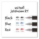 Jetstream Hybrid Gel Pen, Retractable, Bold 1 mm, Blue Ink, Black/Silver/Blue Barrel