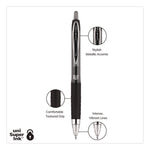 Signo 207 Gel Pen, Retractable, Bold 1 mm, Black Ink, Smoke/Black Barrel, Dozen