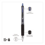 Signo 207 Gel Pen, Retractable, Bold 1 mm, Blue Ink, Smoke/Black/Blue Barrel, Dozen