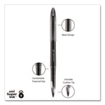 Air Porous Gel Pen, Stick, Medium 0.7 Mm, Black Ink, Black Barrel, 3/pack