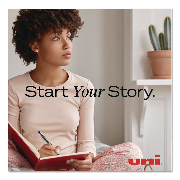 Signo 207 Gel Pen, Retractable, Bold 1 mm, Blue Ink, Smoke/Black/Blue Barrel, Dozen