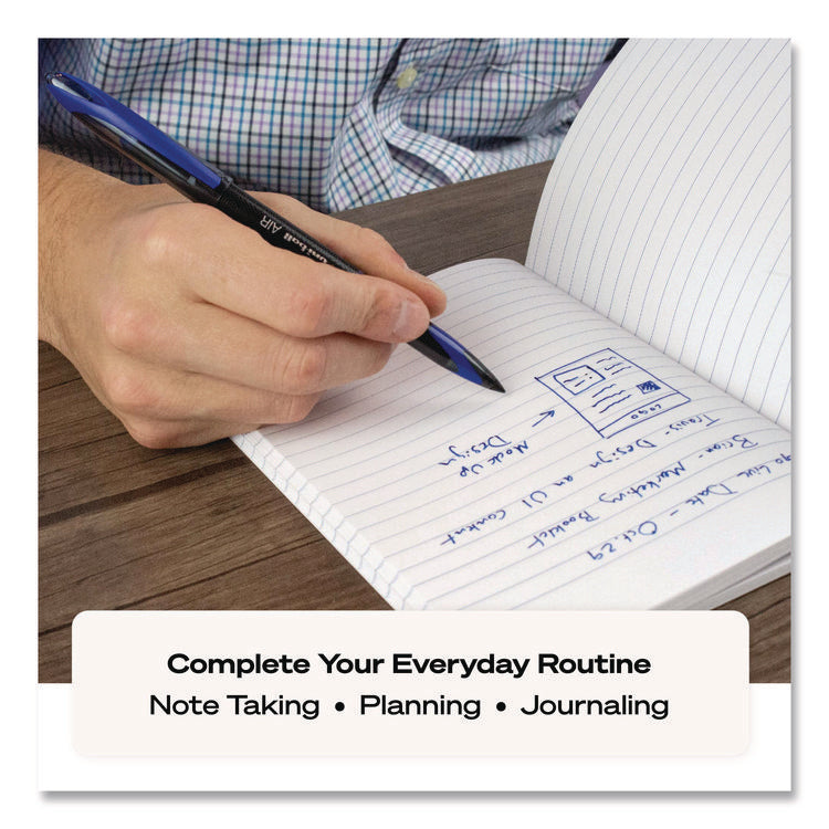 Air Porous Gel Pen, Stick, Medium 0.7 Mm, Black Ink, Black Barrel, 3/pack