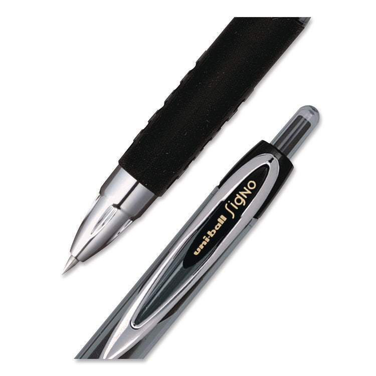 207 Ultra Micro Gel Pen, Retractable, Ultra-Micro 0.38 mm, Black Ink, Clear/Black Barrel