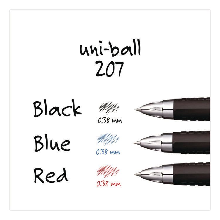 207 Ultra Micro Gel Pen, Retractable, Ultra-Micro 0.38 mm, Black Ink, Clear/Black Barrel