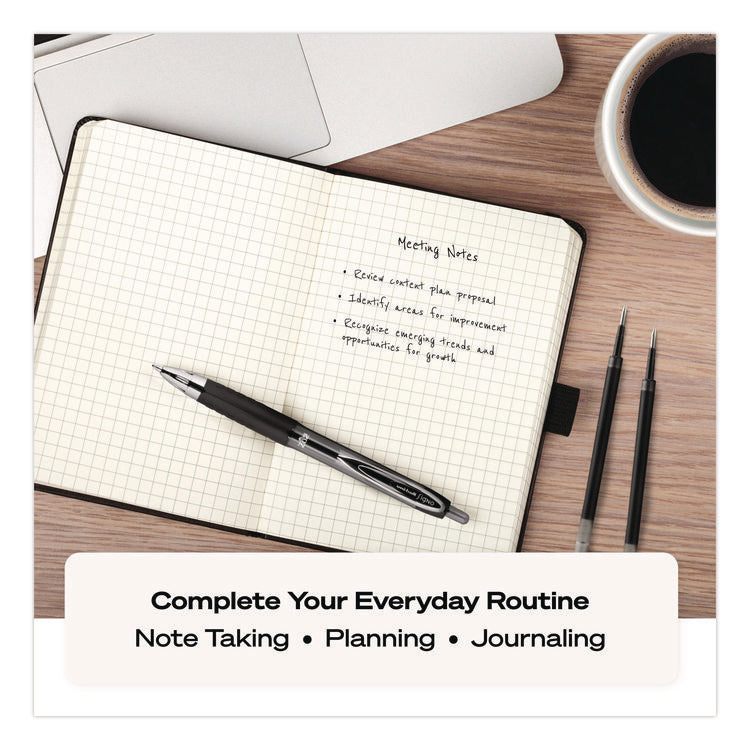 207 Ultra Micro Gel Pen, Retractable, Ultra-Micro 0.38 mm, Black Ink, Clear/Black Barrel