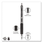 Signo 207 Gel Pen, Retractable, Medium 0.7 mm, Black Ink, Clear/Black Barrel, 5/Pack