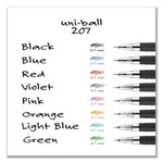 Signo 207 Gel Pen, Retractable, Medium 0.7 mm, Black Ink, Clear/Black Barrel, 5/Pack