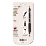 Signo 207 Gel Pen, Retractable, Medium 0.7 mm, Black Ink, Clear/Black Barrel, 5/Pack