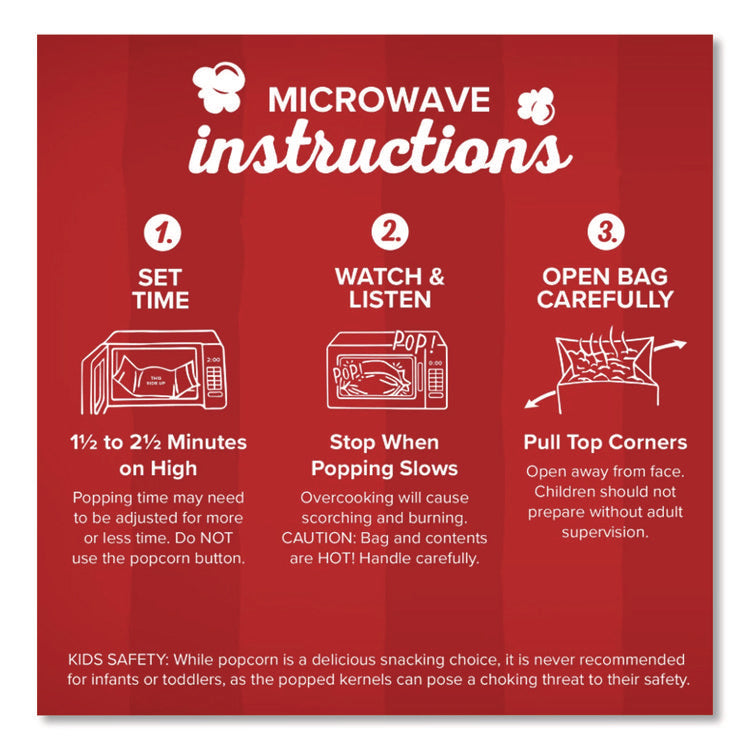 Gourmet Microwave Popcorn, Butter, 3.29 Oz Bag, 36/carton