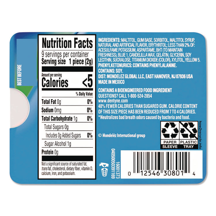 Sugar-Free Gum, Mint With Herbal Accents, 9 Pieces/pack, 10 Packs/box