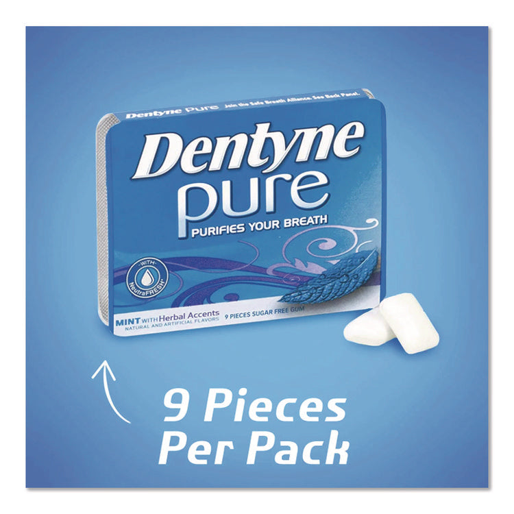 Sugar-Free Gum, Mint With Herbal Accents, 9 Pieces/pack, 10 Packs/box