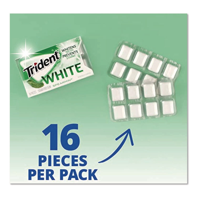 Sugar-Free Gum, White Spearmint, 16 Sticks/pack, 9 Packs/box