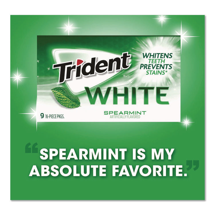 Sugar-Free Gum, White Spearmint, 16 Sticks/pack, 9 Packs/box