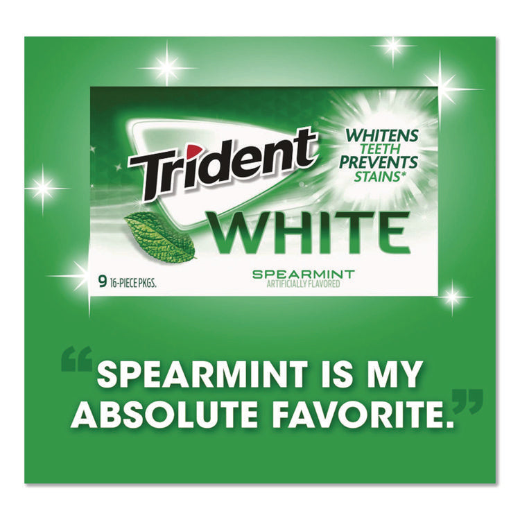 Sugar-Free Gum, White Spearmint, 16 Sticks/pack, 9 Packs/box