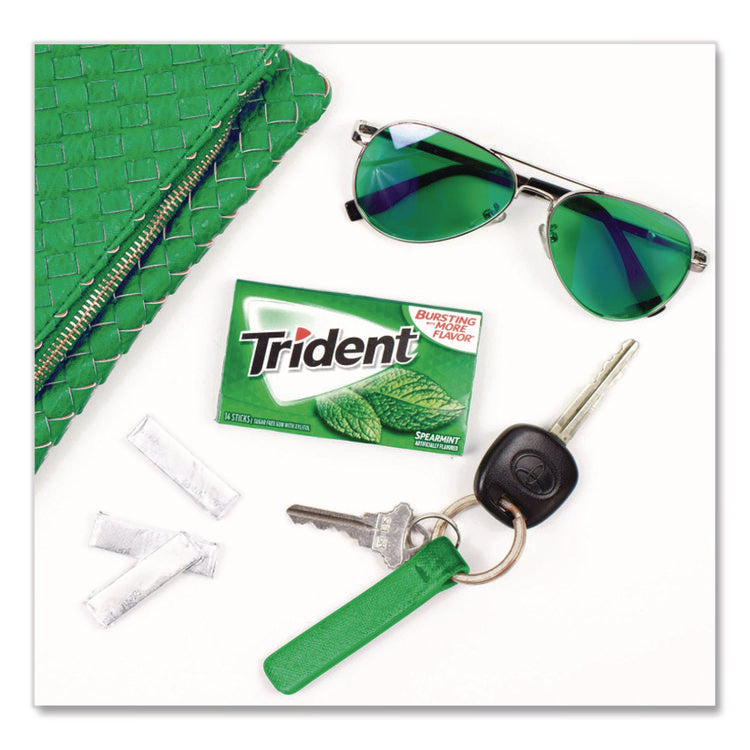 Sugar-Free Gum, Spearmint, 14 Sticks/pack, 12 Packs/box