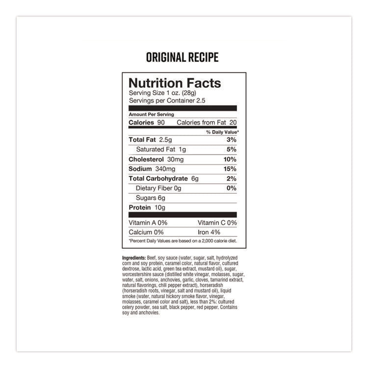 Real Steak Jerky, Original Recipe, 2.5 Oz Bag