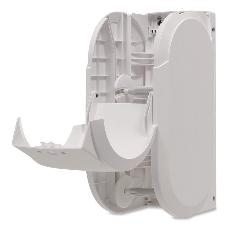 Compact Vertical 2-Roll Coreless Tissue Dispenser, 14.06 X 6.69 X 8.19, White
