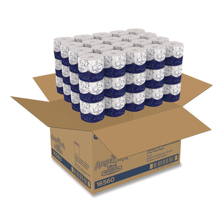 Angel Soft ps Ultra 2-Ply Premium Bathroom Tissue, Septic Safe, White, 400 Sheets/Roll, 60/Carton