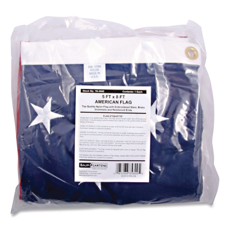 Indoor/Outdoor U.S. Flag, 96" x 60", Nylon