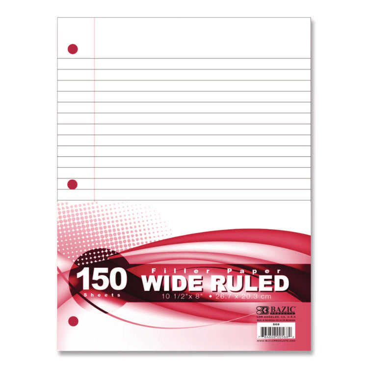 Filler Paper, Side: 3-Hole Punched, Wide/Legal Rule, 150/Pack