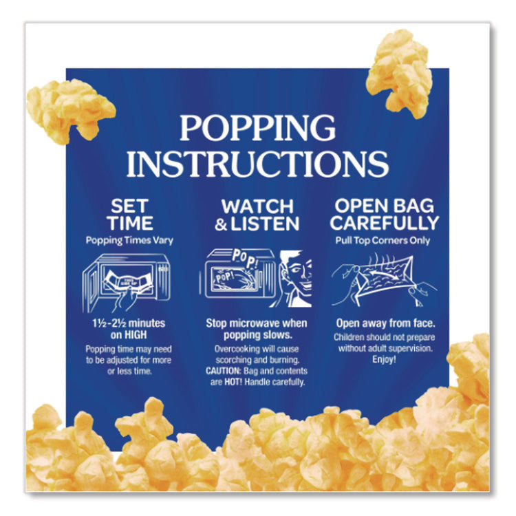 Microwave Popcorn, Butter, 2.75 Oz Bag, 36/carton