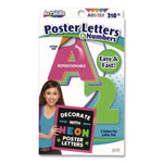 Neon Color Poster Letters and Numbers, Assorted Neon Character Colors, 310/Pack