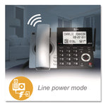 CL84207 Corded/Cordless Phone, Corded Base Station and 2 Additional Handsets, Black/Silver
