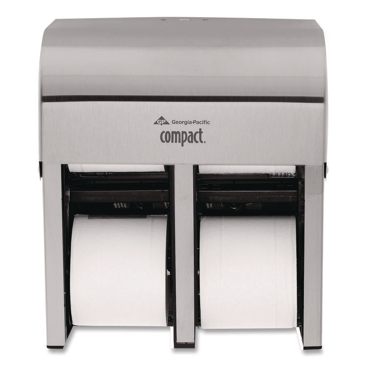 Compact Quad Vertical 4-Roll Coreless Dispenser, 11.75 x 6.9 x 13.25, Stainless Steel