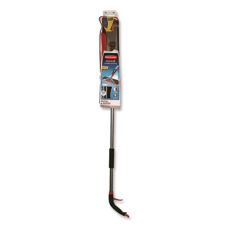 Reveal Microfiber Spray Mop Kit, Microfiber Head, 54.5" Silver/black Handle