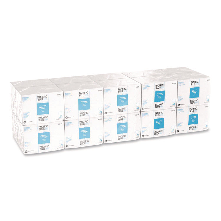 Pacific Blue Select Disposable Patient Care Washcloths, 1-Ply, 9.5 x 13, Unscented, White, 50/Pack, 20 Packs/Carton