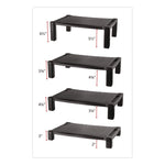 Wide Deluxe Two-Level Monitor Stand, 20" X 13.25" X 3" To 6.5", Black, Supports 50 Lbs