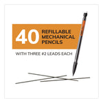 Xtra Smooth Mechanical Pencil, 0.7 mm, HB (#2), Black Lead, Clear Barrel, 40/Pack