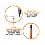 Xtra Smooth Mechanical Pencil, 0.7 mm, HB (#2), Black Lead, Clear Barrel, 40/Pack