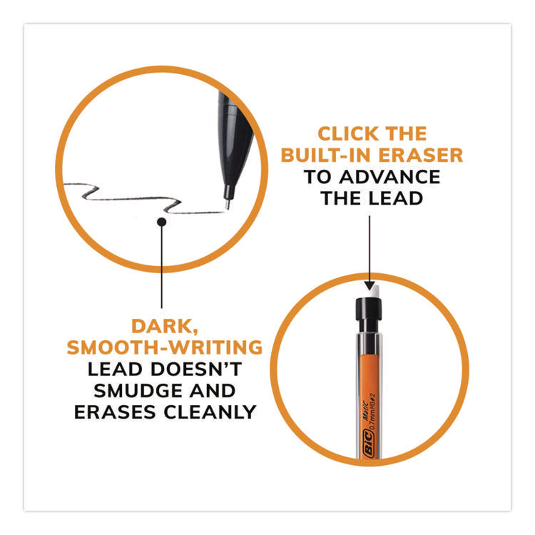 Xtra Smooth Mechanical Pencil, 0.7 mm, HB (#2), Black Lead, Clear Barrel, 40/Pack