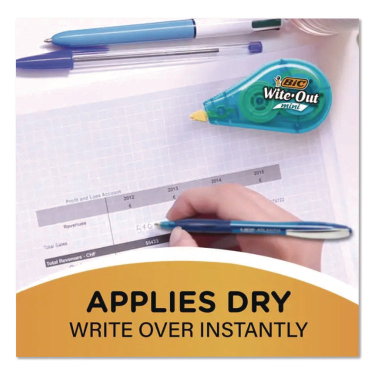 Wite-Out Brand Mini Correction Tape, Non-Refillable, 0.2" x 26.2 ft, Assorted