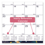 Academic 18-Month Desk Pad Calendar, Floral Artwork, 22 x 17, White/Multicolor Sheets, Black Headband, July 2025 to Dec 2026