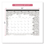 Monthly Desk Pad Calendar, DoodlePlan Coloring Pages, 22 x 17, Black Binding, Clear Corners, 12-Month (Jan to Dec): 2025